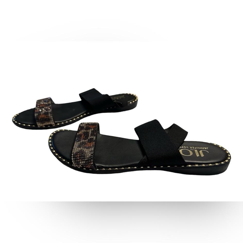 Jennifer Lopez women’s Black Sandals Gold Accents Size 6
